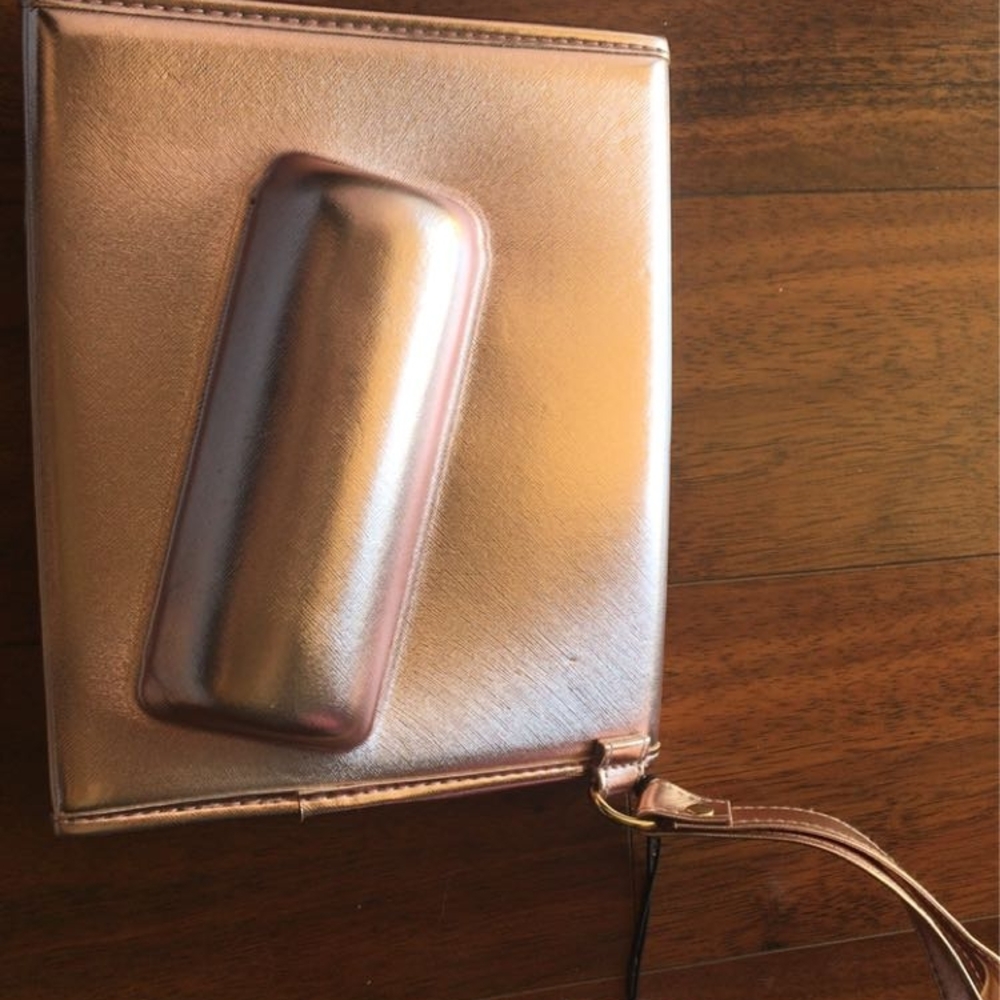 Metallic Rose Gold Wristlet